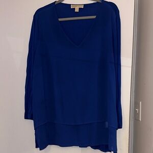 Michael Kors Deep Blue V-Neck Blouse